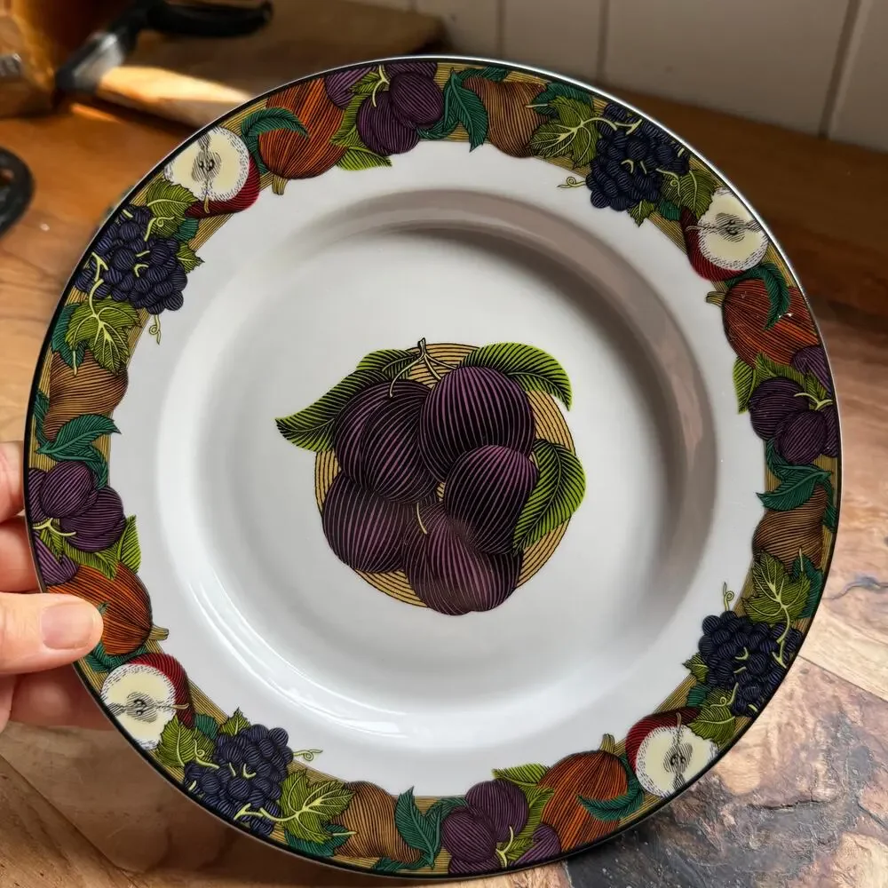 Dansk Cornucopia Fall Fruit Portugal Set‎ of 4 Salad Plates 8-3/4
